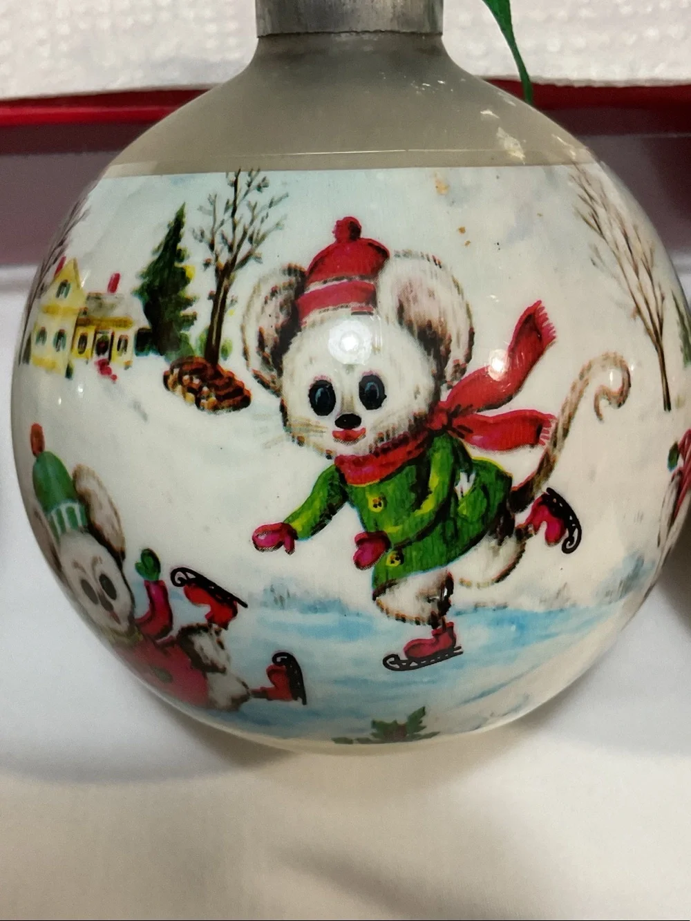 Vintage Mouse Holiday Glass Ornaments — Set of 3